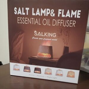 Salking Salt Lamp & Flame Essential Oil Diffuser